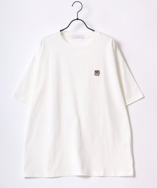LAZAR(ラザル)/【Lazar】別注 Animal One Point Embroidery T－Shirt/オーバーサイズ ワンポイント刺繍 半袖Tシャツ/リンガー/img09