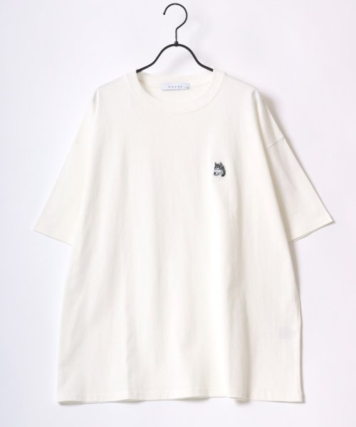 LAZAR(ラザル)/【Lazar】別注 Animal One Point Embroidery T－Shirt/オーバーサイズ ワンポイント刺繍 半袖Tシャツ/リンガー/img10