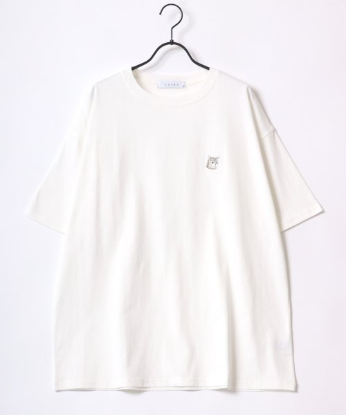 LAZAR(ラザル)/【Lazar】別注 Animal One Point Embroidery T－Shirt/オーバーサイズ ワンポイント刺繍 半袖Tシャツ/リンガー/img12