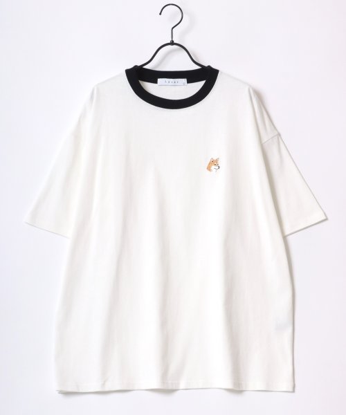 LAZAR(ラザル)/【Lazar】別注 Animal One Point Embroidery T－Shirt/オーバーサイズ ワンポイント刺繍 半袖Tシャツ/リンガー/img15