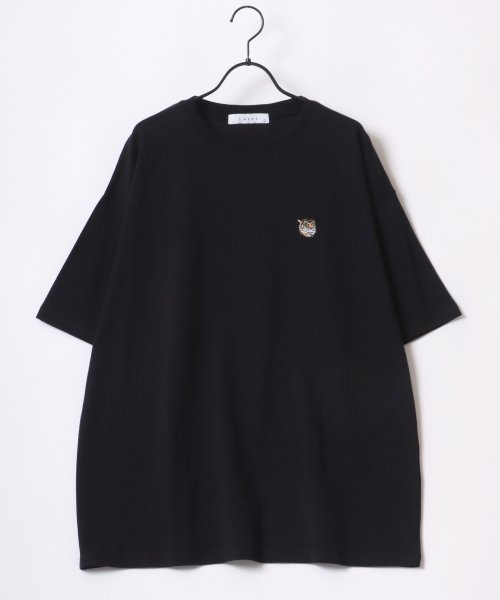 LAZAR(ラザル)/【Lazar】別注 Animal One Point Embroidery T－Shirt/オーバーサイズ ワンポイント刺繍 半袖Tシャツ/リンガー/img18
