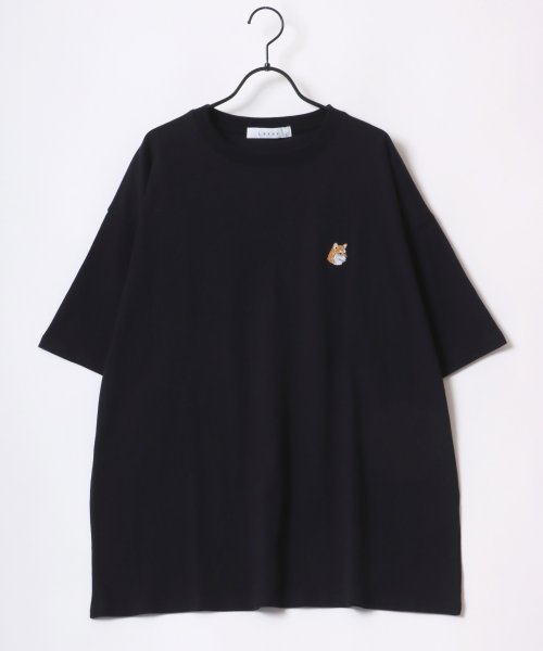 LAZAR(ラザル)/【Lazar】別注 Animal One Point Embroidery T－Shirt/オーバーサイズ ワンポイント刺繍 半袖Tシャツ/リンガー/img19