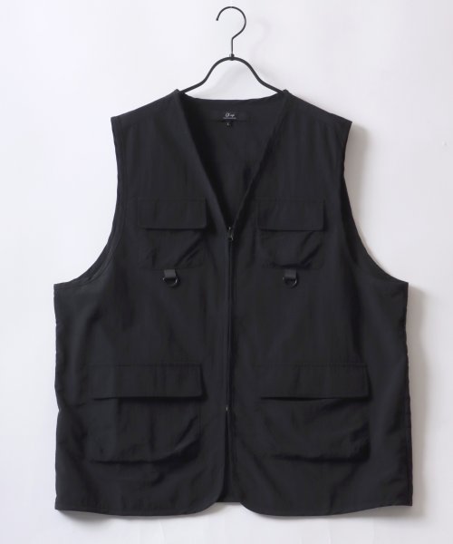 LAZAR(ラザル)/【Lazar】Oversize Nylon Fishing Vest/オーバーサイズ ナイロン フィッシングベスト/img01