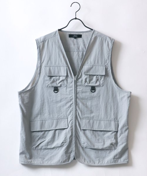 LAZAR(ラザル)/【Lazar】Oversize Nylon Fishing Vest/オーバーサイズ ナイロン フィッシングベスト/img03