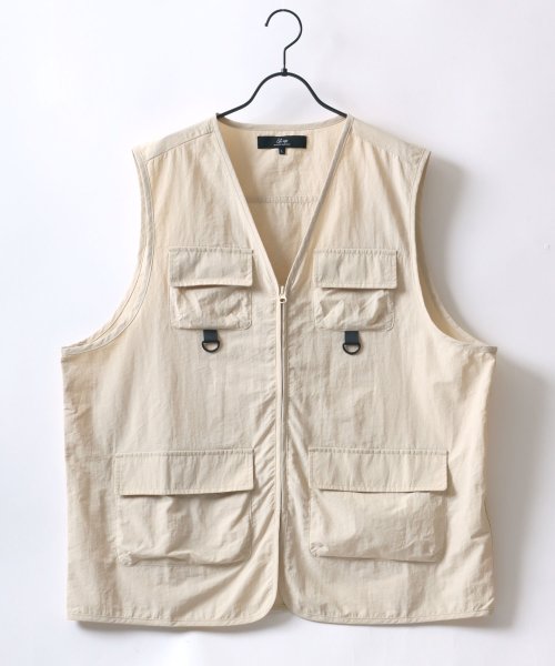 LAZAR(ラザル)/【Lazar】Oversize Nylon Fishing Vest/オーバーサイズ ナイロン フィッシングベスト/img04