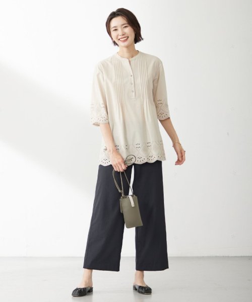 J.PRESS LADIES（LARGE SIZE）(J．プレス　レディス（大きいサイズ）)/【洗える・イージーケア】ソフトタイプライター セミワイド パンツ/img09