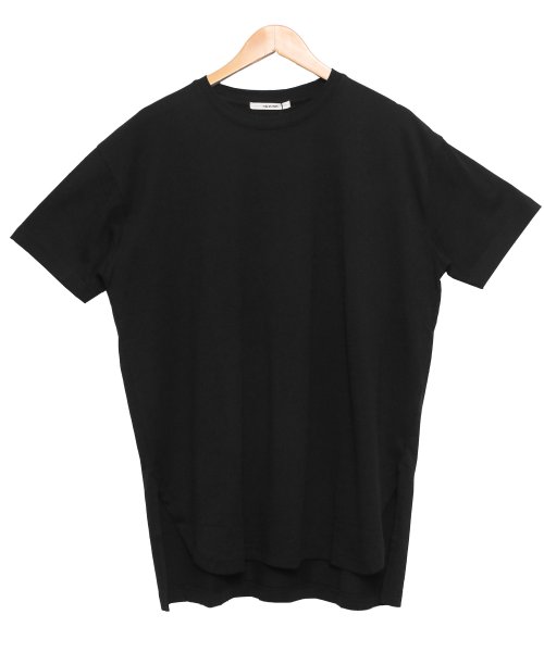 mili an deni(ミリアンデニ)/サイドスリット裾ラウンドTシャツ クルーネック 半袖 無地 綿100% M L トップス レディース/img05