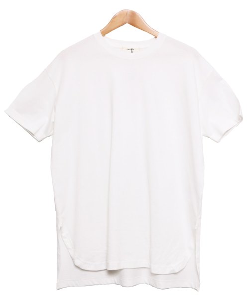 mili an deni(ミリアンデニ)/サイドスリット裾ラウンドTシャツ クルーネック 半袖 無地 綿100% M L トップス レディース/img25