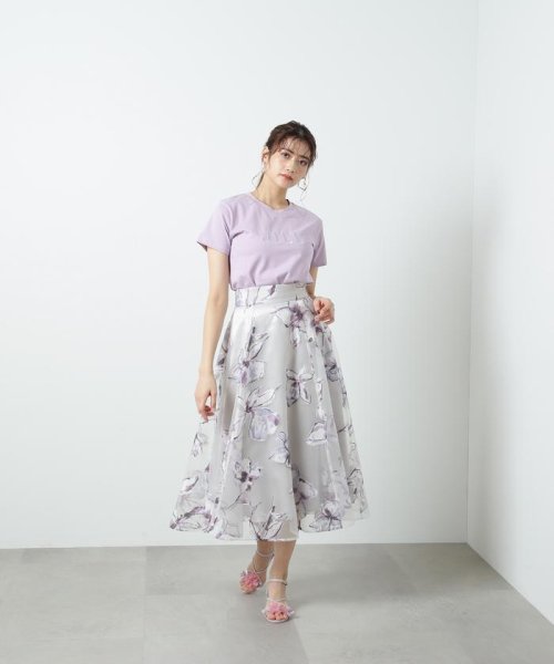 JILL by JILL STUART(ジル バイ ジル スチュアート)/シシュウロゴTシャツ　WEB限定カラー：バイカラー　ラベンダー/img52