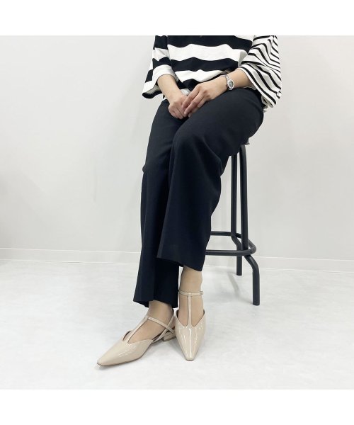 ポインテッドトゥTストラップパンプス 本革 T1405541254(10797円)