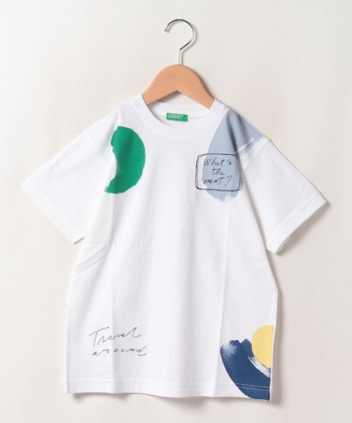 BENETTON (UNITED COLORS OF BENETTON BOYS)(ユナイテッド　カラーズ　オブ　ベネトン　ボーイズ)/キッズペイントタッチプリント半袖Tシャツ・カットソーB/img01