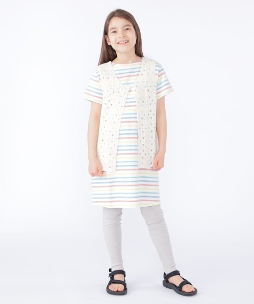 SHIPS KIDS(シップスキッズ)/SHIPS KIDS:100～140cm / クロシェット レース ベスト/img01