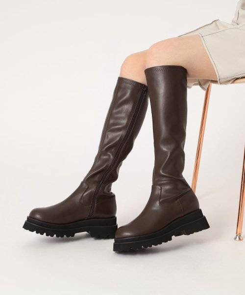 厚底トラックソールロングブーツ レイン対応 0～23
