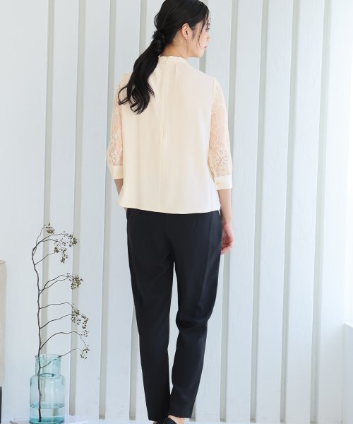 スリーブレース切り替えパンツドレス 二次会 食事会 セレモニー 発表会