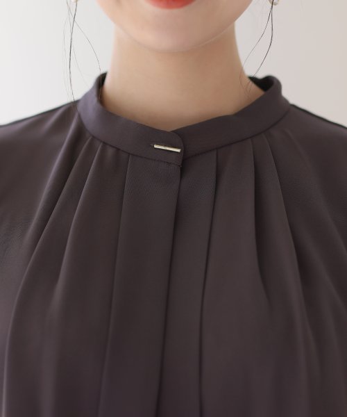 スリーブレース切り替えパンツドレス 二次会 食事会 セレモニー 発表会