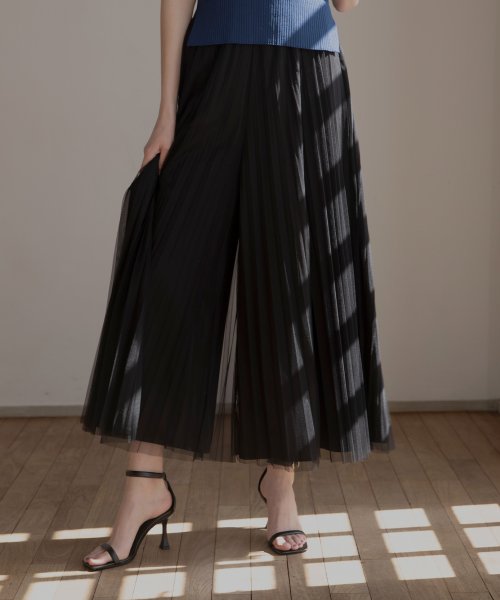 MIELI INVARIANT(ミエリ インヴァリアント)/Tulle Layer Pleat Pants/img30