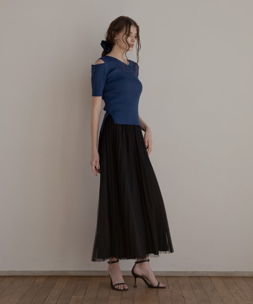 MIELI INVARIANT(ミエリ インヴァリアント)/Tulle Layer Pleat Pants/img34