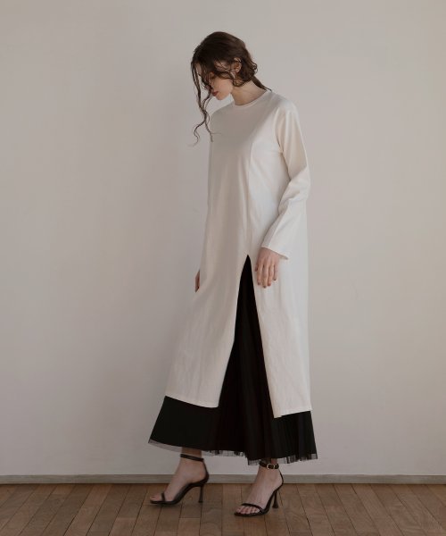 MIELI INVARIANT(ミエリ インヴァリアント)/Tulle Layer Pleat Pants/img36