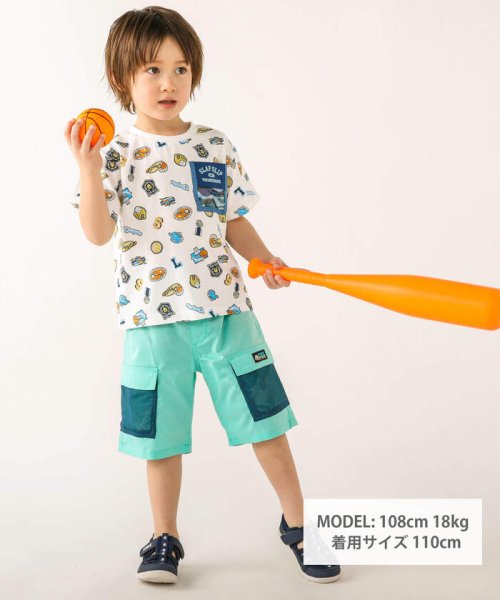 SLAP SLIP(スラップスリップ)/スポーツワッペン総柄プリント半袖Tシャツ(90~130cm)/img01