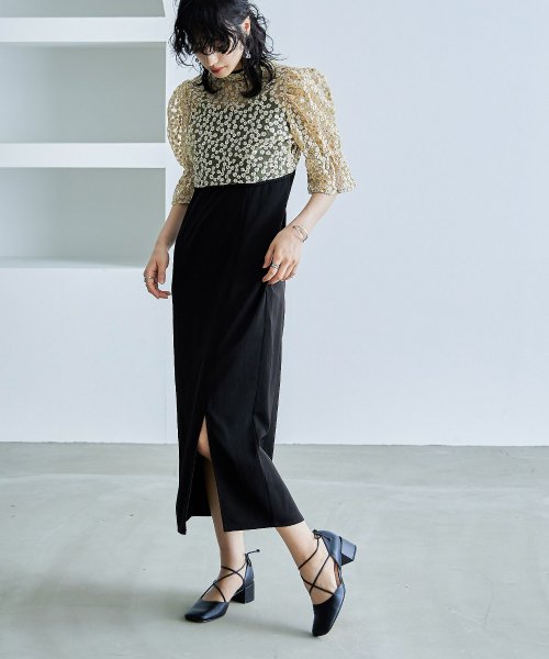 結婚式 ワンピース パーティードレス ボレロ キャミワンピ 2点セット 花柄 刺繍 レース ショート丈 リボン シアー キャンディスリーブ 羽織 ロング丈 Iラ 5cm