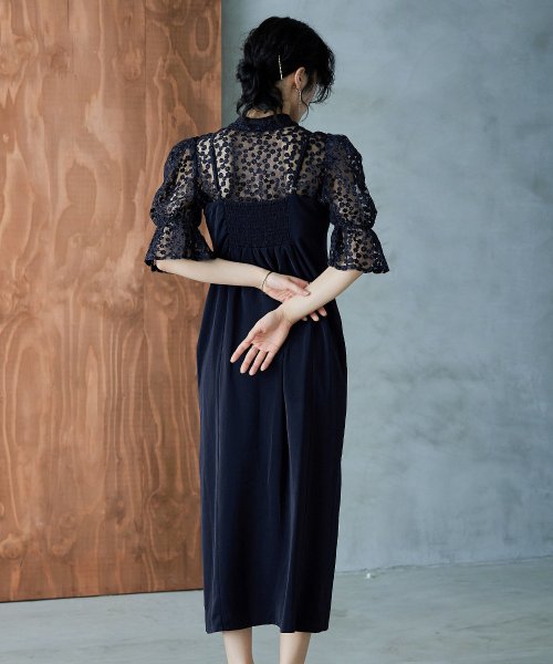 結婚式 ワンピース パーティードレス ボレロ キャミワンピ 2点セット 花柄 刺繍 レース ショート丈 リボン シアー キャンディスリーブ 羽織 ロング丈 Iラ 5cm