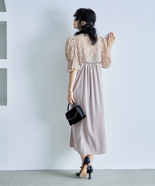 結婚式 ワンピース パーティードレス ボレロ キャミワンピ 2点セット 花柄 刺繍 レース ショート丈 リボン シアー キャンディスリーブ 羽織 ロング丈 Iラ 5cm