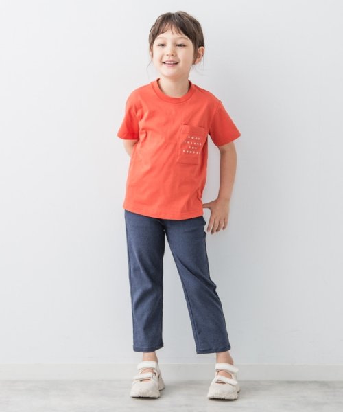 THE SHOP TK（KID）(ザ　ショップ　ティーケー（キッズ）)/【100－140】ポケットロゴ刺繍さらさらTシャツ/img04