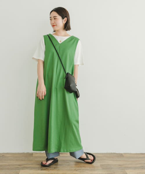 ITEMS URBANRESEARCH(アイテムズ アーバンリサーチ（レディース）)/コットンリネンVネックノースリワンピース/img06