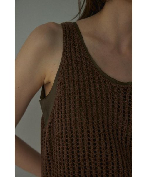 BLACK BY MOUSSY(ブラックバイマウジー)/mesh knit tanktop/img12