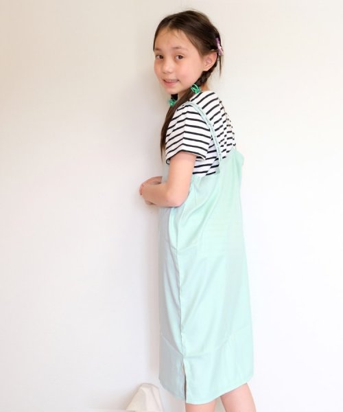 SHOO・LA・RUE(Kids) (シューラルーキッズ)/【110－140cm/2点セット】ボーダーT＋ロゴテープキャミワンピセット/img15