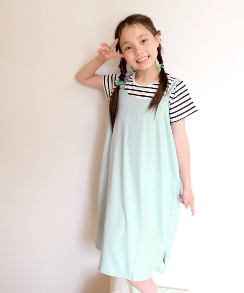 SHOO・LA・RUE(Kids) (シューラルーキッズ)/【110－140cm/2点セット】ボーダーT＋ロゴテープキャミワンピセット/img16