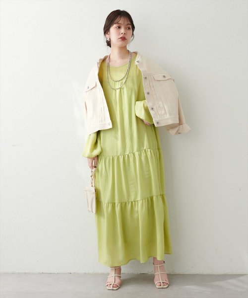 OLIVE des OLIVE(オリーブデオリーブ)/【natural couture】シワ加工ティアードワンピース/img01