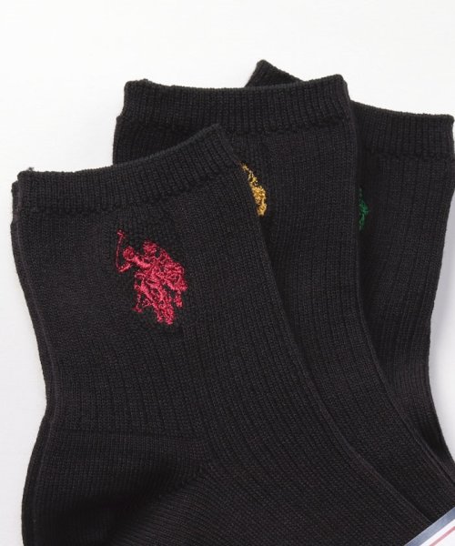 US POLO ASSN(US POLO ASSN)/Q.黒無地 U.S. POLO ASSN. 刺繍３P/img09