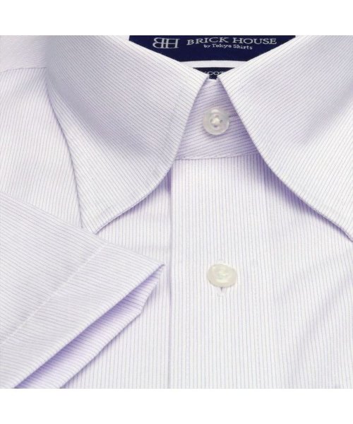 TOKYO SHIRTS(TOKYO SHIRTS)/形態安定 スナップダウンカラー 綿100% 半袖ワイシャツ/img03