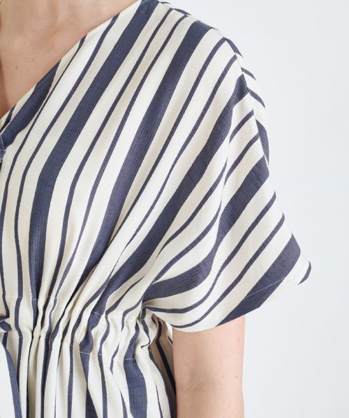 エフェクトストライプ ギャザーワンピース 人気・おすすめ｜使いやすい・旅行におすすめ 品質保証 全国発送 日本国内発送・最短翌日お届け