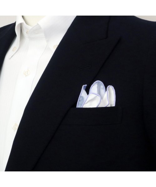 TOKYO SHIRTS(TOKYO SHIRTS)/ポケットチーフ 絹100% ブルー系 4面異柄 ビジネス フォーマル/img03