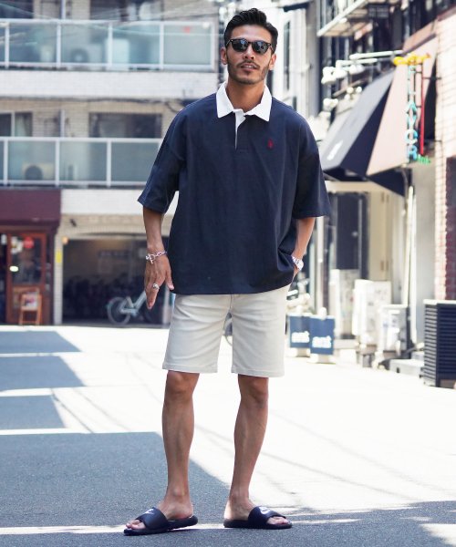 JIGGYS SHOP(ジギーズショップ)/US.POLO ASSN.(ユーエスポロアッスン) ブランド別注オーバーサイズ半袖ラガーシャツ / メンズ ゆったり おしゃれ ポロシャツ 半袖 ヘビーウェイト/img12