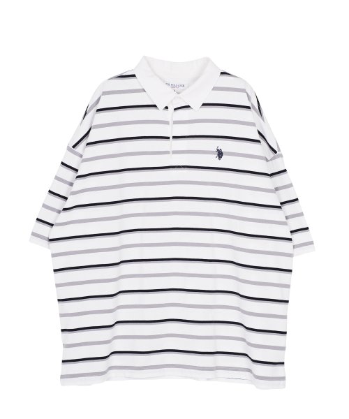 JIGGYS SHOP(ジギーズショップ)/US.POLO ASSN.(ユーエスポロアッスン) ブランド別注オーバーサイズ半袖ラガーシャツ / メンズ ゆったり おしゃれ ポロシャツ 半袖 ヘビーウェイト/img16