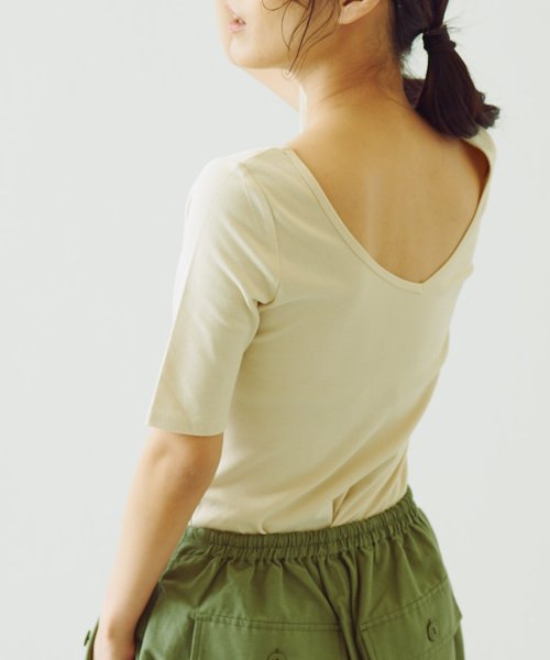 NICE CLAUP OUTLET(ナイスクラップ　アウトレット)/【pual ce cin】【earthy】バックシャン半袖Tシャツ/img01