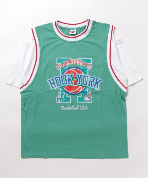 HOOK(HOOK（フック）)/HOOK －original－ アメカジバスケットユニフォーム風ドッキング半袖TEE/img59