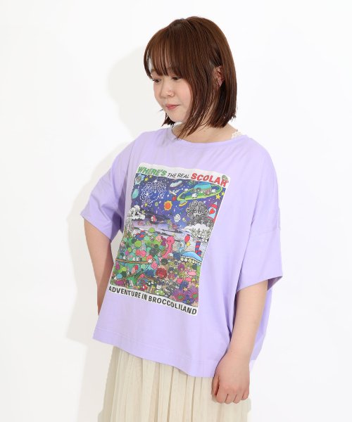 ScoLar(スカラー)/スカラーちゃんを探せプリント 接触冷感Tシャツ/img03