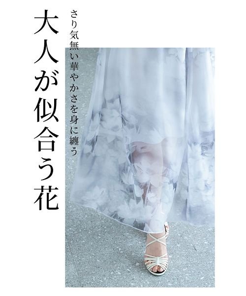Sawa a la mode(サワアラモード)/水彩で描かれた花柄シフォンスカート/img02
