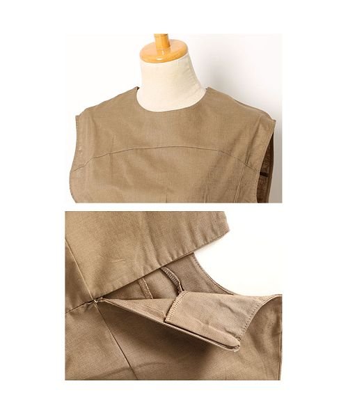 Sawa a la mode(サワアラモード)/綿麻素材で涼やかに着る細見えノースリーブトップス/img22