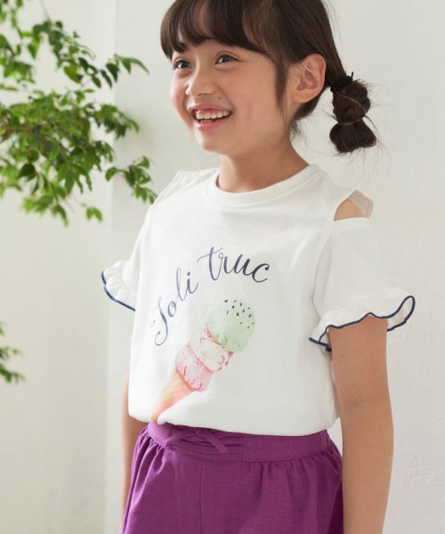 ROPE' PICNIC　KIDS(ロぺピクニックキッズ)/【KIDS】肩見せアイスクリーム転写プリントTシャツ/img02