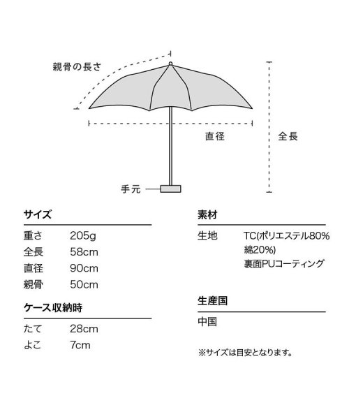 Wpc．(Wpc．)/【Wpc.公式】日傘 T/C遮光ピュアリティフラワー ミニ 50cm 晴雨兼用 遮熱 UVカット レディース 折りたたみ傘/img06