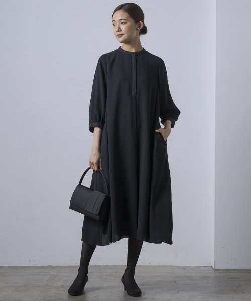 《7分袖タイプ》【喪服・礼服】【洗える】≪デザインブラック≫シャツワンピース/ブラックフォーマル/夏 RI2296412369(17424円)