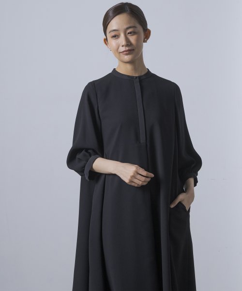 《7分袖タイプ》【喪服・礼服】【洗える】≪デザインブラック≫シャツワンピース/ブラックフォーマル/夏 RI2296412369(17424円)