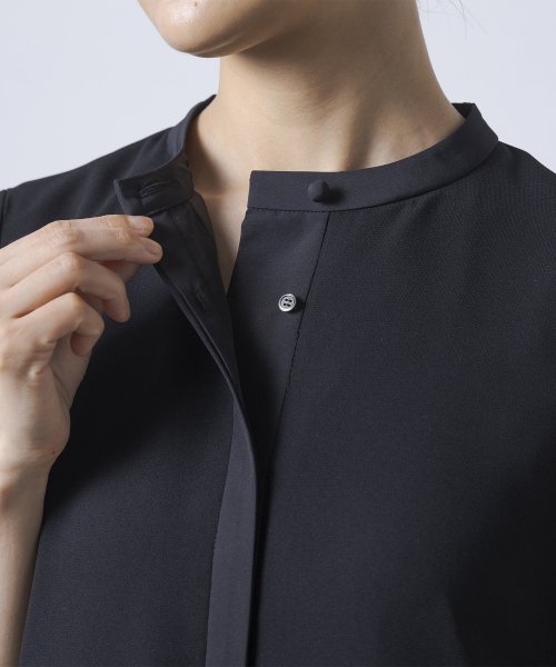 《7分袖タイプ》【喪服・礼服】【洗える】≪デザインブラック≫シャツワンピース/ブラックフォーマル/夏 RI2296412369(17424円)