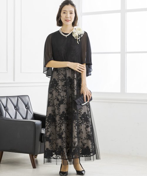 ケープとレースドレス2点セット《マザードレス》/パーティー/クルージング/結婚式/二次会/演奏会/発表会 ：あり なし マザードレス デザイン 発表会 ワンピース フォルムフォルマ 卒業式 フォーマル