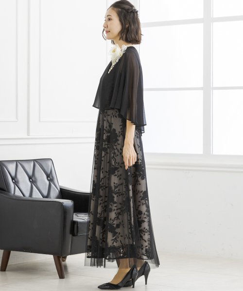 ケープとレースドレス2点セット《マザードレス》/パーティー/クルージング/結婚式/二次会/演奏会/発表会 ：あり なし マザードレス デザイン 発表会 ワンピース フォルムフォルマ 卒業式 フォーマル